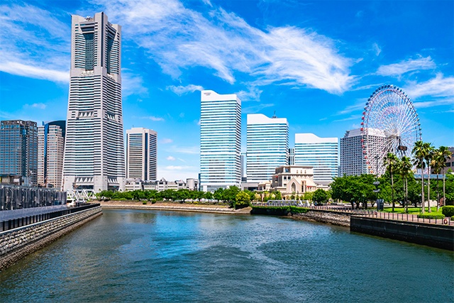 Cityscape of Yokohama in Yokohama City, Kanagawa Prefecture, Japan